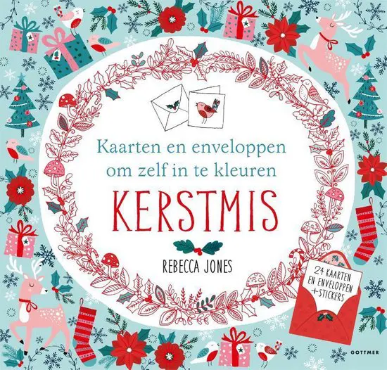 Geef rechten barst muis of rat Kerstmis -Kaarten en enveloppen om zelf in te kleuren • deboekentas.nl